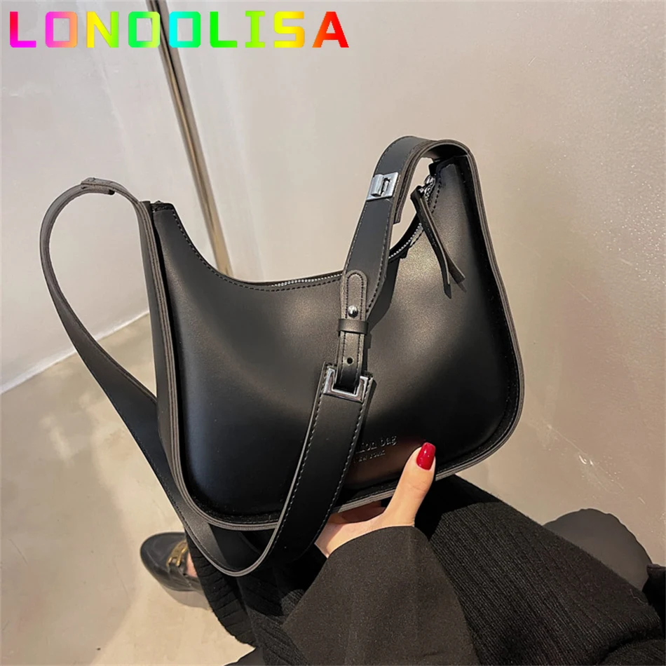 

Дизайнерская Женская Черная сумка, простая Ретро сумка через плечо, роскошные женские Сумки из искусственной кожи, однотонная сумка-мессен...