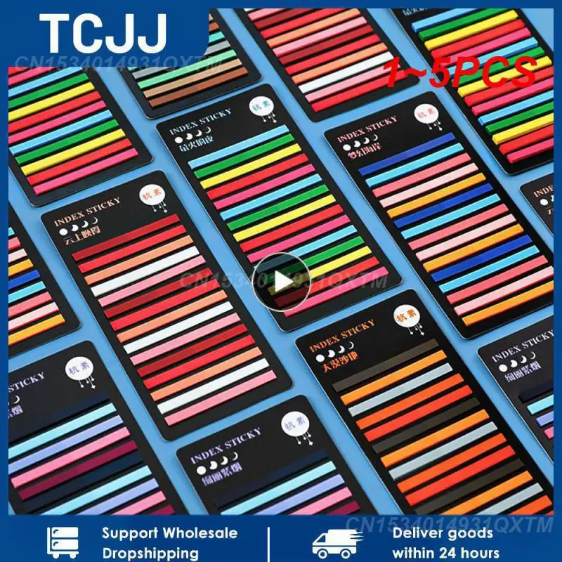 

1~5PCS Sheets Transparent Rainbow Index Memo Pad It Sticky Notepads Paper Sticker Notes Bookmark School Supplies Kawaii