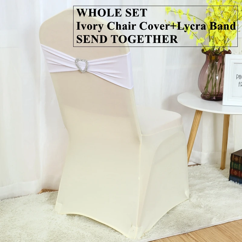 Cover With Heart Buckle Lycra Chair Band Sash Bow For Banque