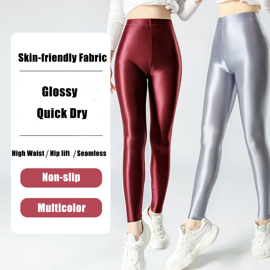 

Glossy Sexy Plus Size Women Yoga Leggings Soft High Waist Workout Pants for Gym Trousers Tight Bottoms