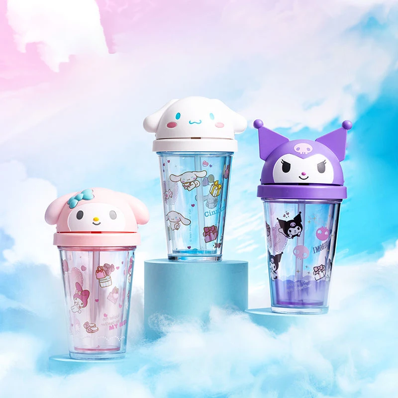 

320 мл кавайная Sanrio My Melody водяная чашка 3D кукла Cinnamoroll Kuromi Sippy чашка мультфильм аниме портативное высокое качество девушка сердце