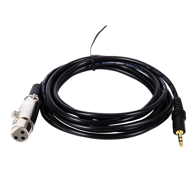 

XLR 3 Pin Female To Right Angle 1/8 Inch 3.5Mm Stereo Jack Mic Audio Cord Cable 10Ft
