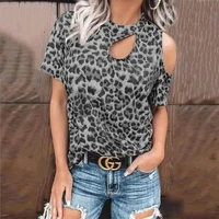sexy strapless leopard hollow y2k vintage oversize tee top tshirts women summer graphic t shirts aesthetic streetwear for women