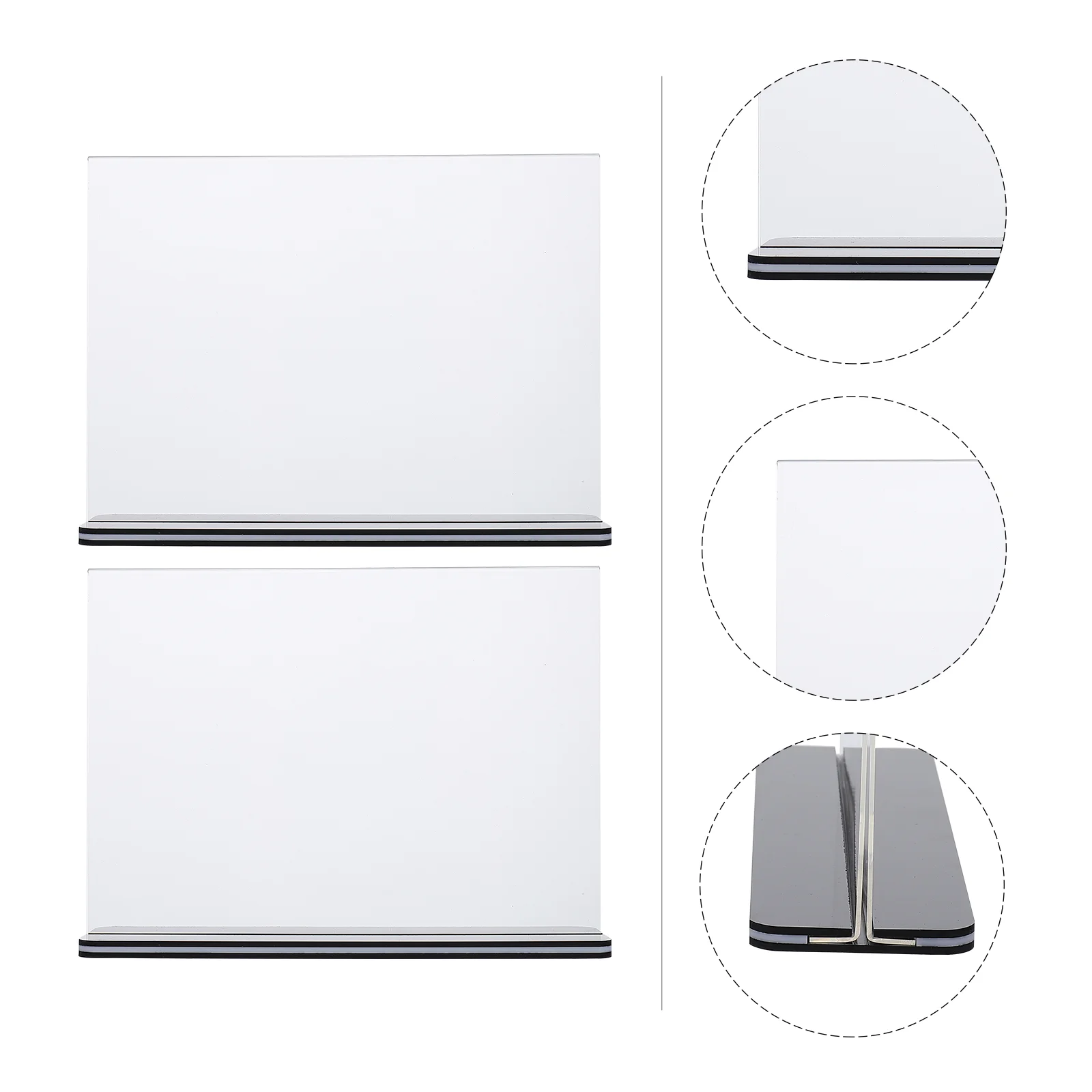 

2 Pcs Acrylic Card Label Holder Practical Display Desktop Rack Food Sign Deck Stand