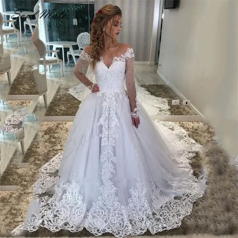 

Elegant Ball Gown Wedding Dress For Women Lace Appliques Sweetheart Bridal Gown Illusion Backless Bridal Dress Robe De Mariée