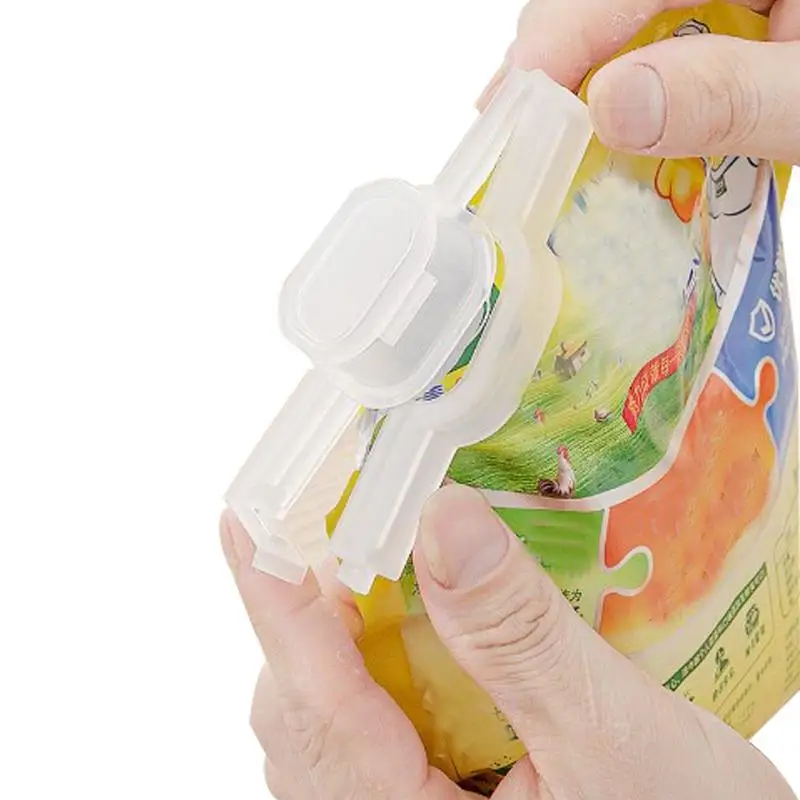 

Food Bag Sealing Clips Storage Bag Clips With Pour Spout For Food Reusable Saver Clamp Kitchen Organization Gadgets