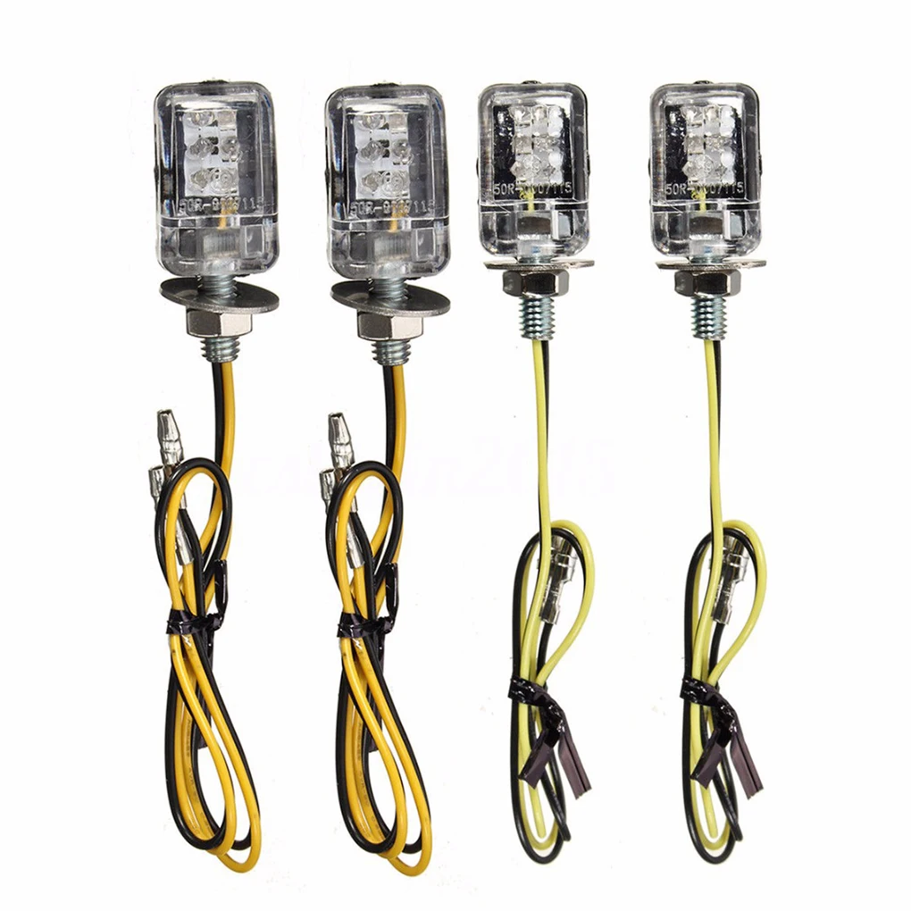 

4pcs set 6mm Bolt 6 LED Motorcycle Turn Signal Indicator Light Motor Mini Turnning Marker Bulb Motorbike Blinker