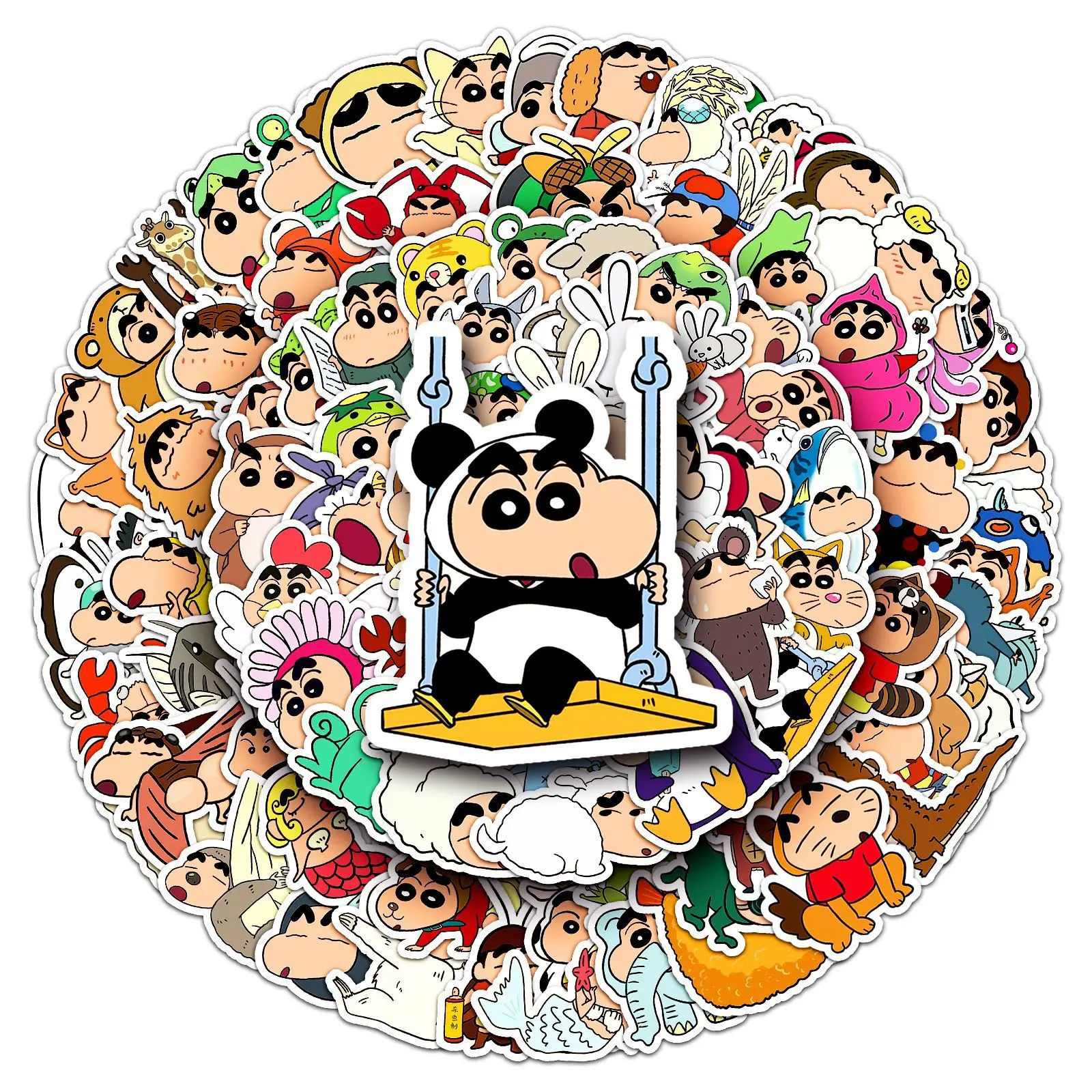 Фото 100 шт. наклеек из серии Crayon Shin-chan: милые мультяшные японские комиксы для декора, наклейки для стаканов и чехлов для телефонов №3