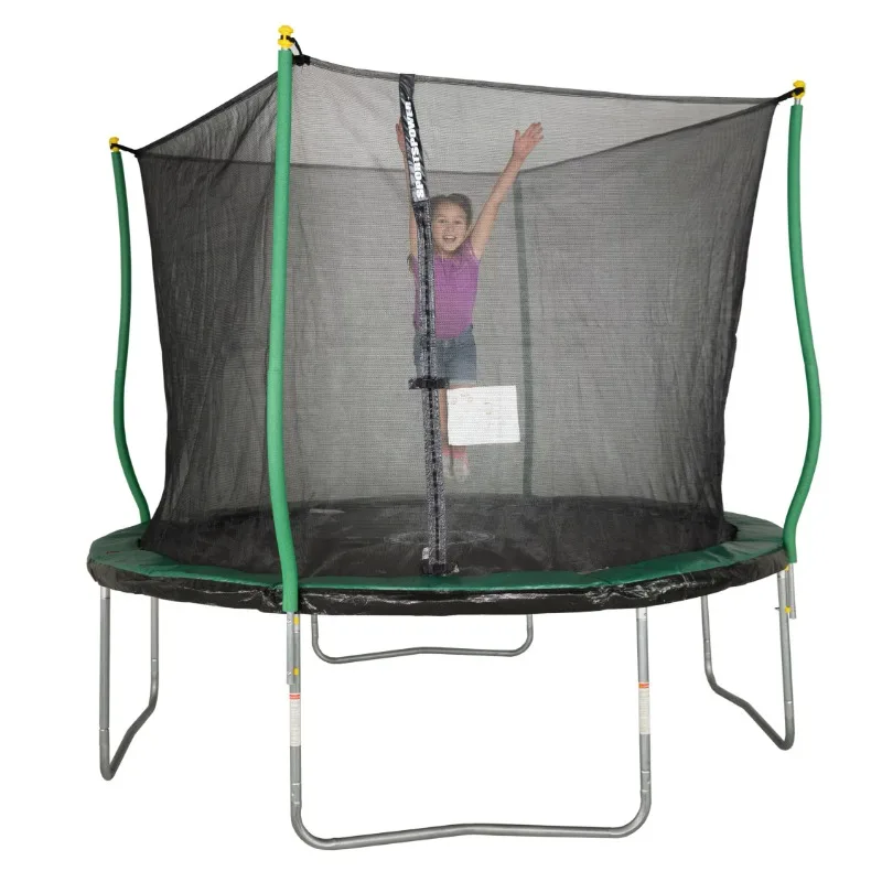 

Bounce Pro 10' Trampoline, Flash Light Zone, Classic Safety Enclosure, Green/Black trampoline for kids
