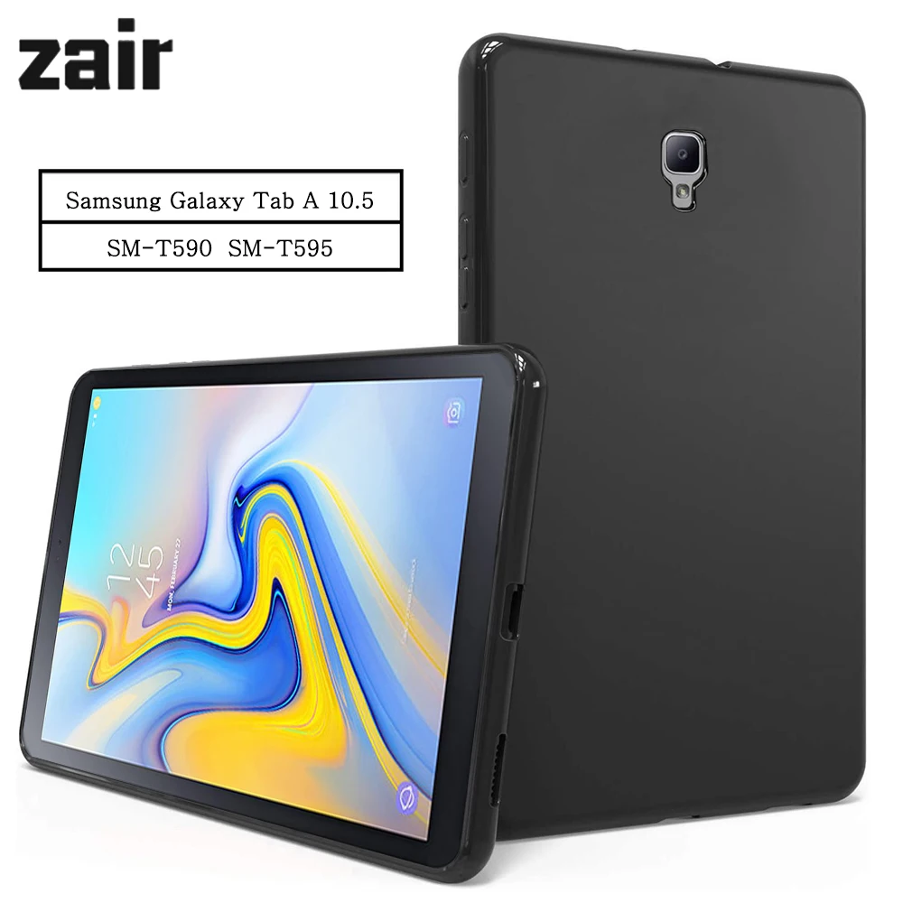 

Silicone Tablet Case For Samsung Galaxy Tab A 10.5 2018 SM-T590 SM-T595 T590 T595 Flexible Soft TPU Black Shell Back Cover