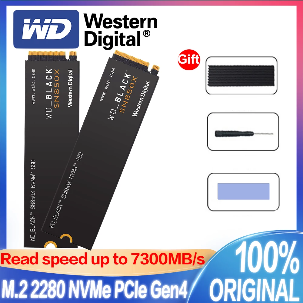 

Western Digital BLACK WD 4TB SN850X 1TB 2TB NVMe Internal Gaming SSD Solid State Drive Gen4 PCIe M.2 2280 For Desktop Laptop