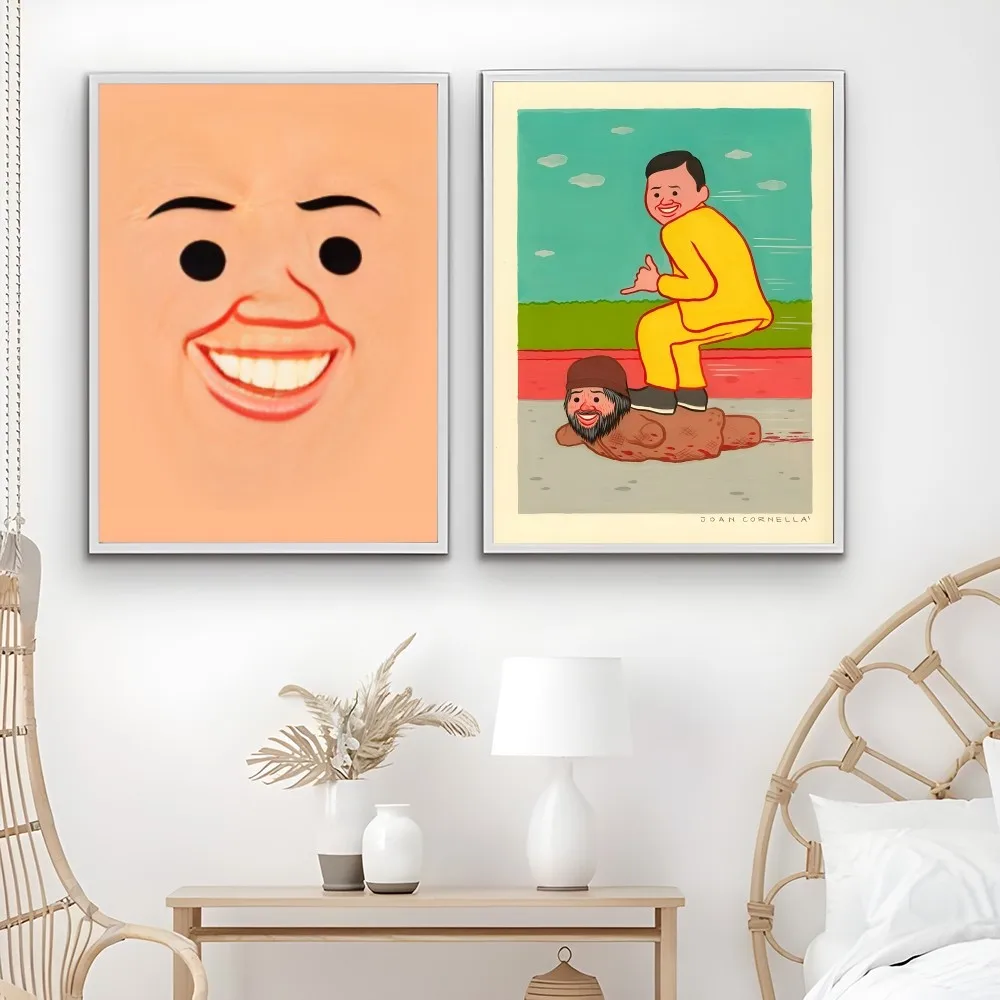 Art J-Joan C-Cornella Funny Poster Sticky Wall Printing Waterproof Home Living Bed Room Bar Aesthetic Decor
