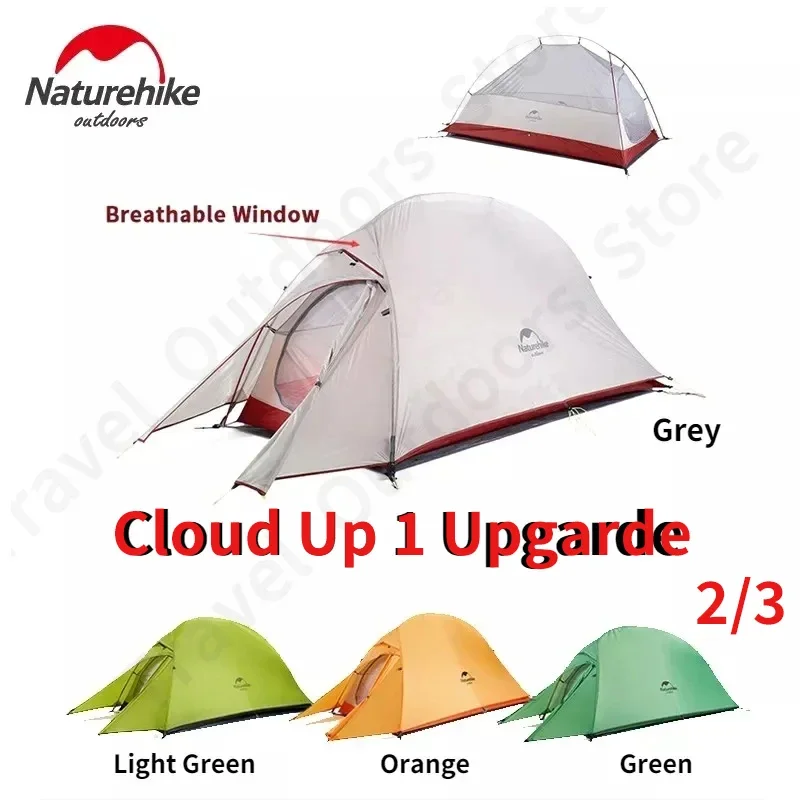 Фото Палатка-убежище TechHPNaturehike Cloud Up для путешествий, для 1-3 человек, легкая, водонепроницаемая, для походов, кемпинга и туризма №2
