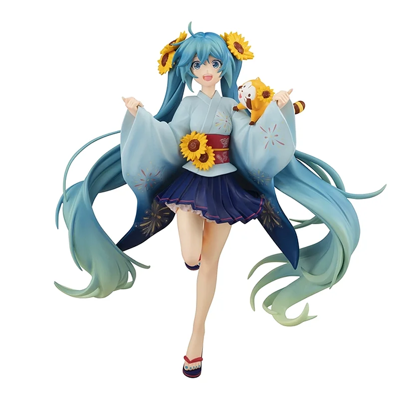 

Original FuRyu Hatsune Miku 1/8 Anime Action Figure Little Raccoon Summer Festival Ver Decoration Gift Model PVC Collectible Toy