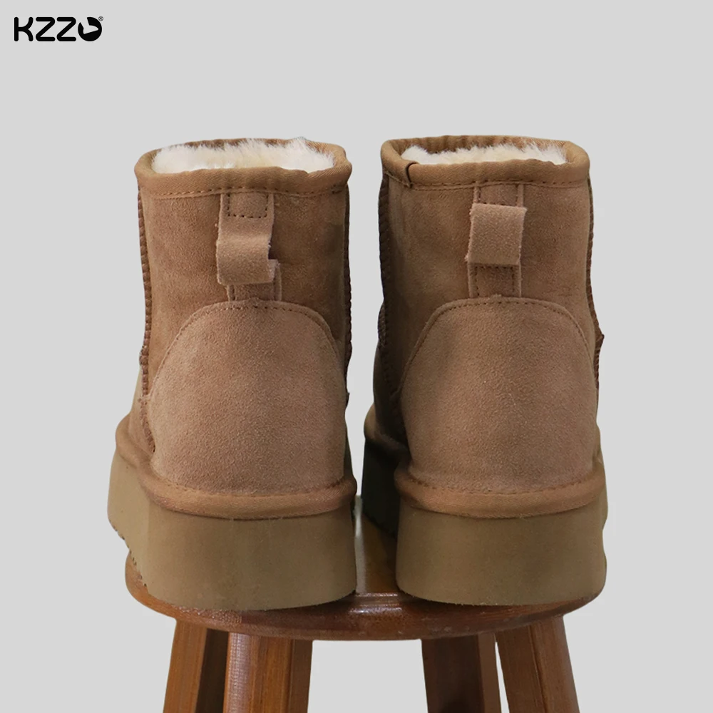KZZO Австралия классические зимние ботинки из овчины для женщин на платформе