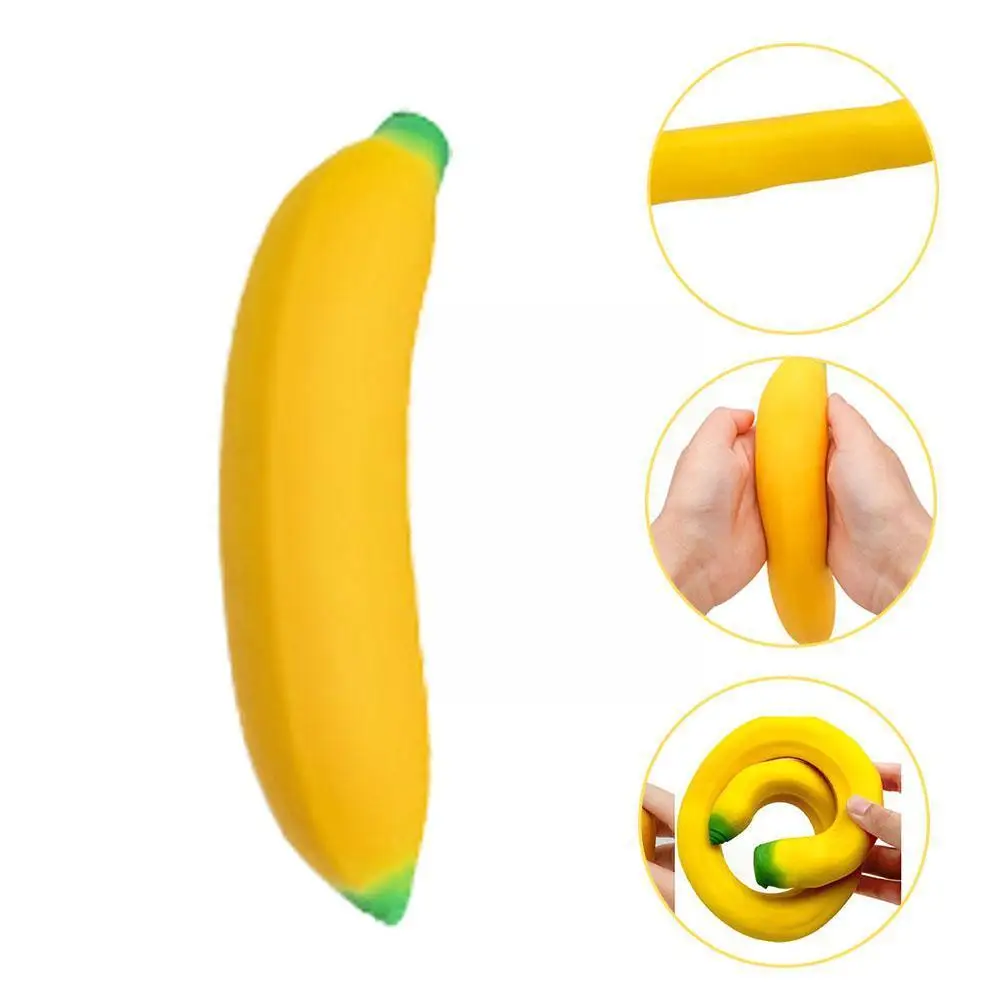 

Stretchy Banana Sensory Toy Squeeze Squishy Stress Relief Toy Fidget Toys For Kids Antistress Elastic Gluesand Filled Rubbe R3Z6