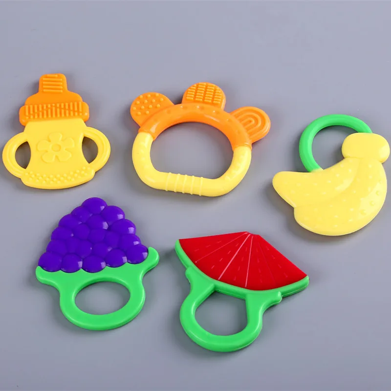 

Baby Teethers Infant Cartoon Fruits Ring Safe BPA Free Silicone Teething Chew Dental Care Teether Beads Baby Toy