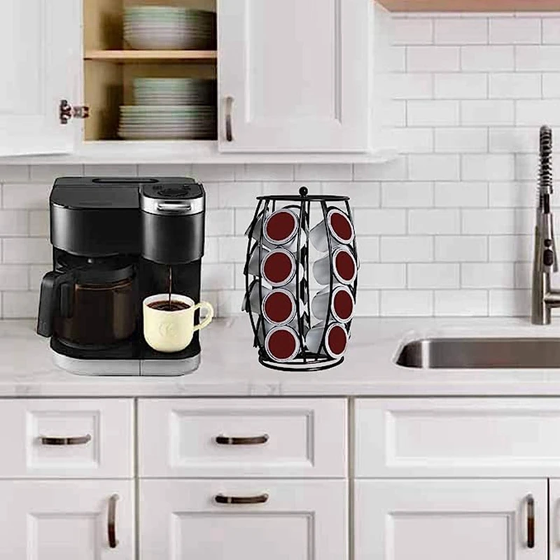 Полка для хранения кофейных капсул K Cup вращающийся держатель чашек вмещает 20