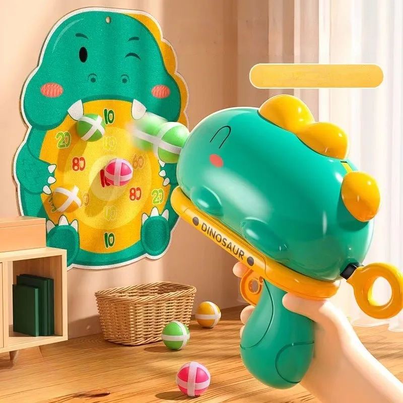 

Dinosaur Sticky Ball Throwing Set Toy Shooting Ball Gun Dart Board Target Soft Bullet Outdoor Indoor Game Girl BoyToys Gift