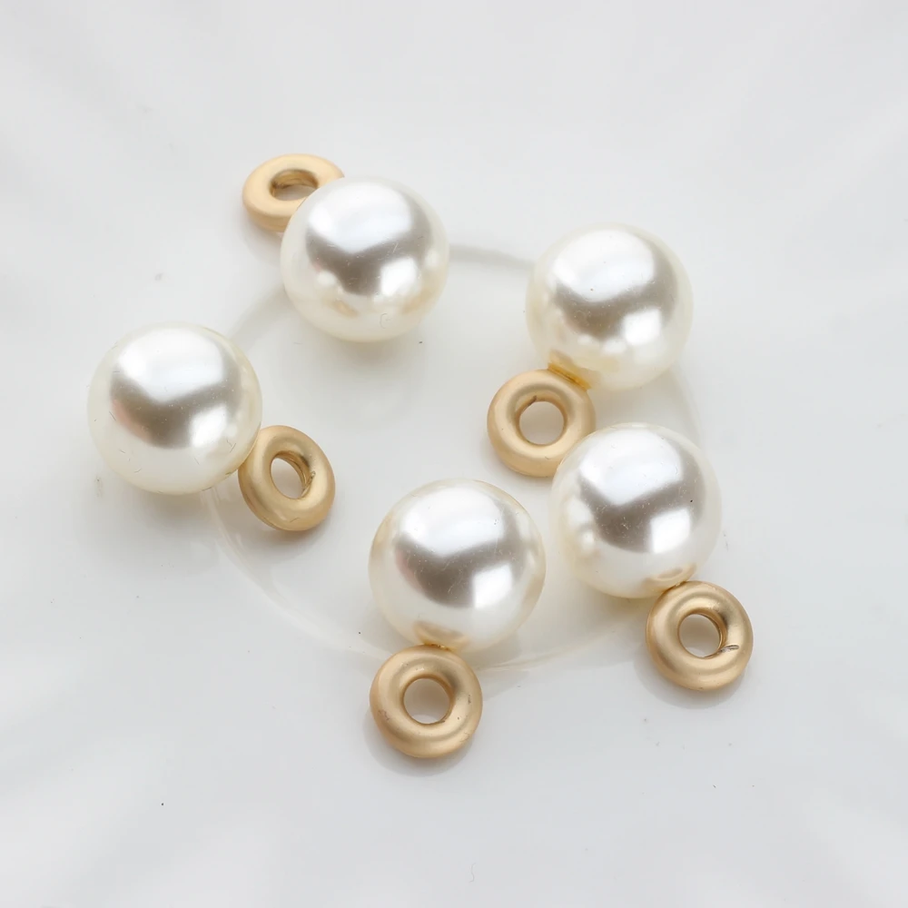 Imitation Pearl Crimp End Beads Round Charms Pendant 17mm 6pcs/lot For DIY Drop Earrings Jewelry Making Findings Accessories | Украшения и