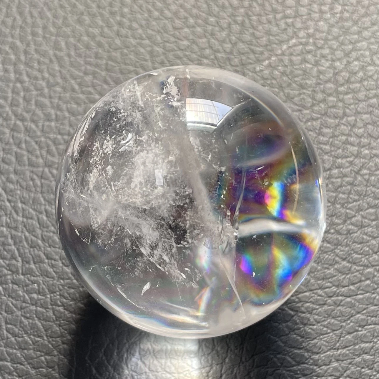 

142g Natural Stone Rainbow Sphere Clear Quartz Ball Polished Crystal Ball Reiki Healing Gift Room Decor Y70