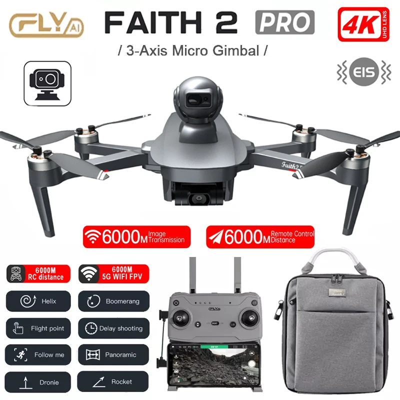 C-FLY Faith2 Pro Дрон 4K 3-осевой микро карданный Профессиональный Wifi GPS Дрон с HD камерой FPV Бесщеточный складной Радиоуправляемый квадрокоптер