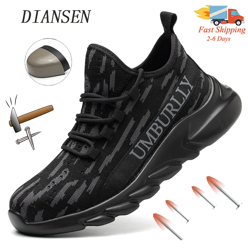 

Diansen Botas de trabajo Steel Toe Mens Women Safety Shoes Slip Resistant Work Boots Anti-Punctur Lightweight Breathable Sneaker