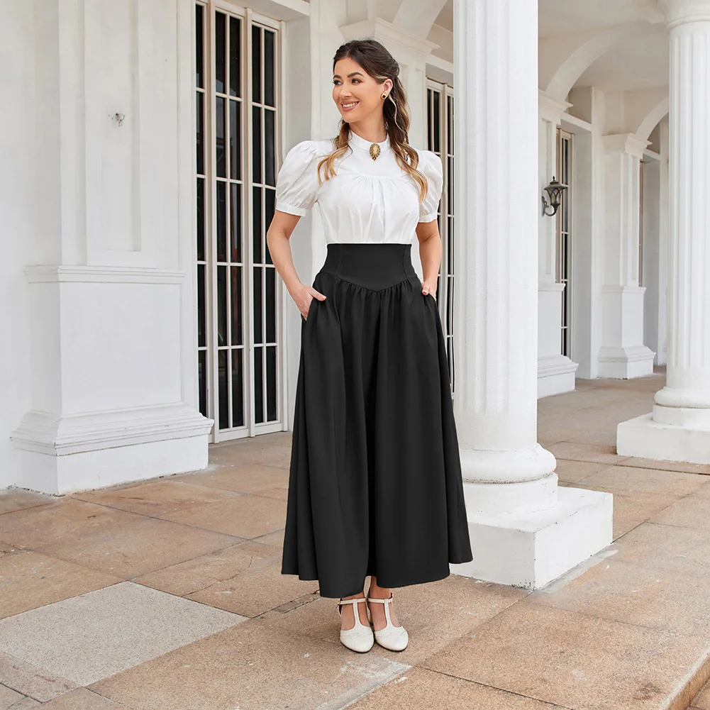 Женская юбка макси SD с высокой талией и карманами