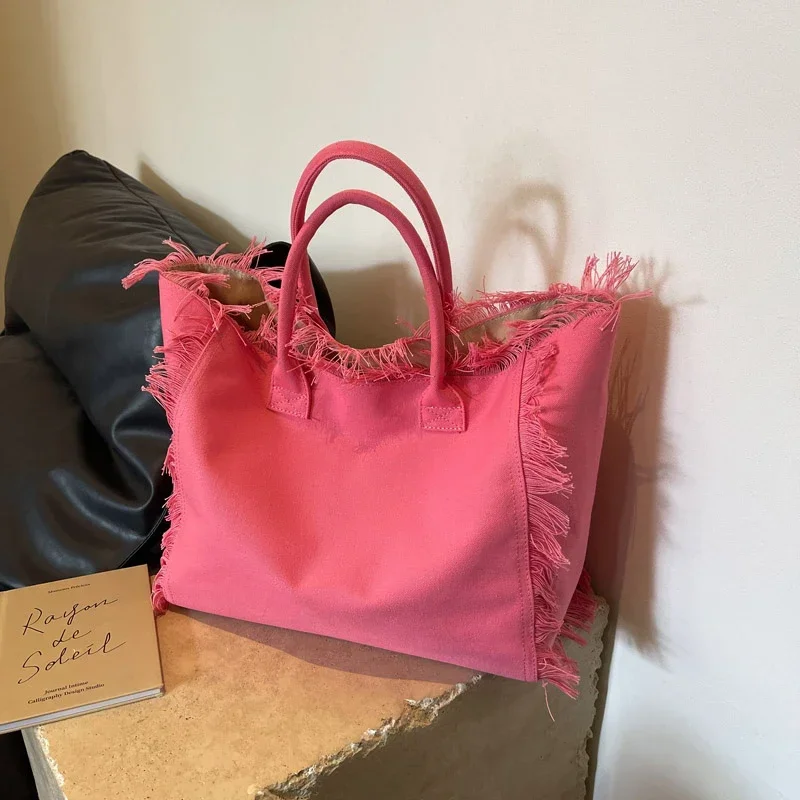 2024 Nuovo Sacchetto Delle Donne Moda Semplice Borsa A Spalla Di Alta Qu 버 Grande Capacità Tote Bag Tela Lettera HOT SA LE