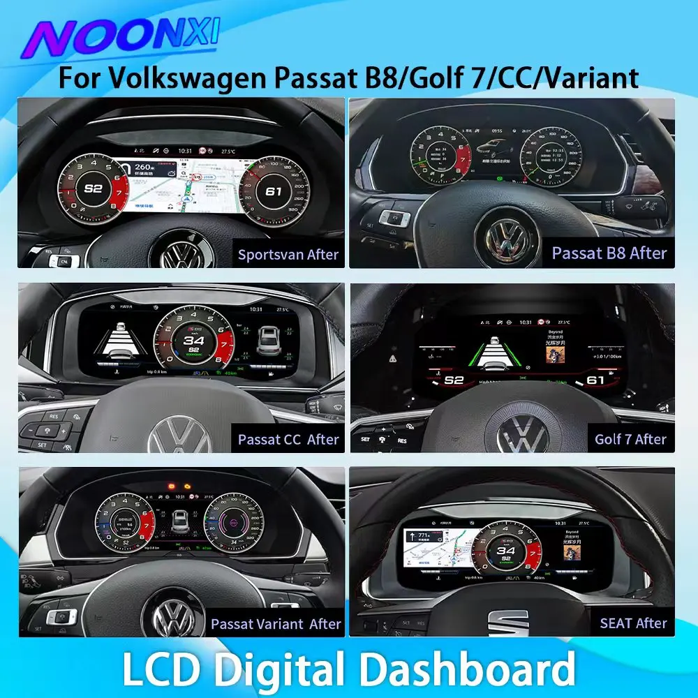 

Digital Dashboard Panel Virtual Instrument Cluster CockPit LCD Speedometer for VW Golf 7 Golf 6 GTI Passat B8 B7 B6 CC Scirocco