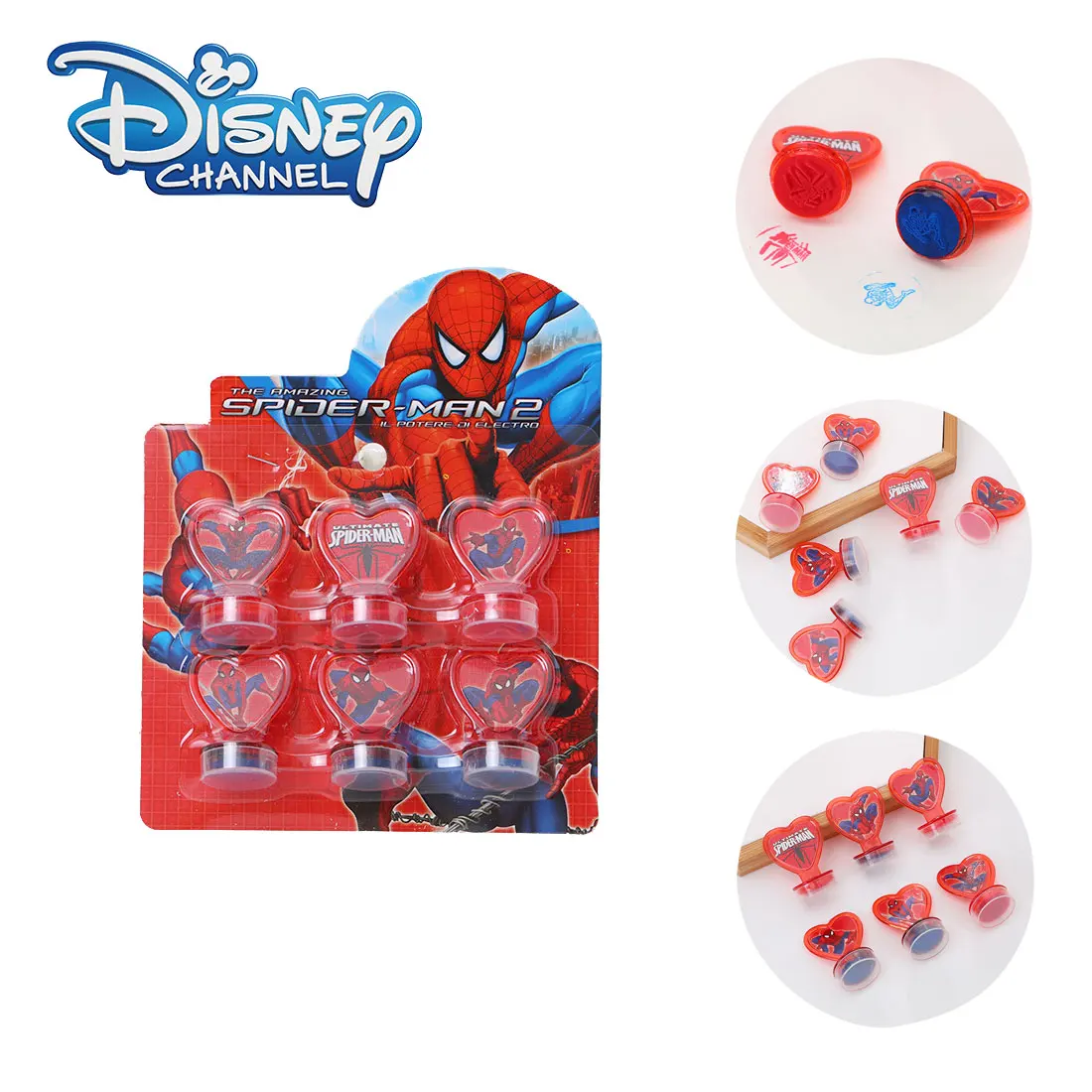 

6Pcs/Set Marvel Spiderman Stamp Anime Figure Disney Frozen Princess Cars Story Pattern Cartoon Anime Stamp Children's Toy Gifts