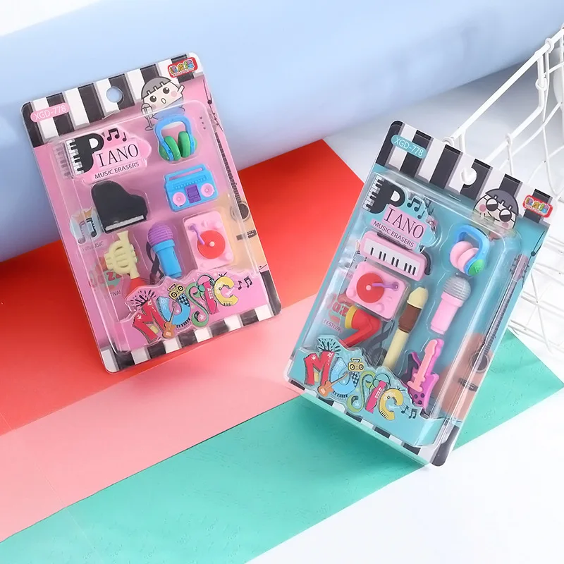 

Набор ластиков для музыкальных инструментов, Набор цветных мультяшных моделирующих гитар из резины ТПР для самостоятельной сборки, милые К...