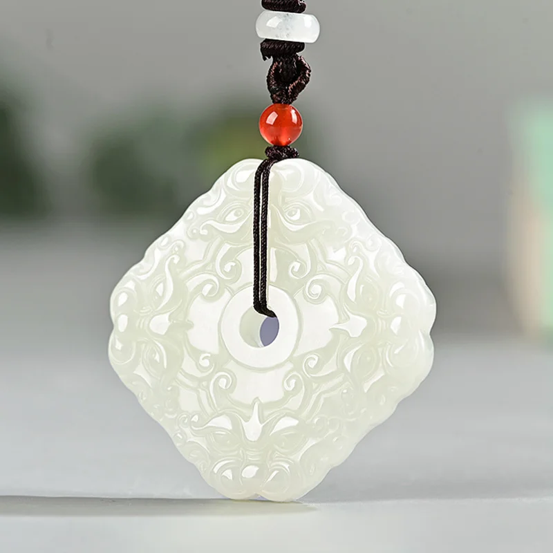 Подлинная зеленая Нефритовая пуговица Hetian Нефритовое ожерелье для мужчин и