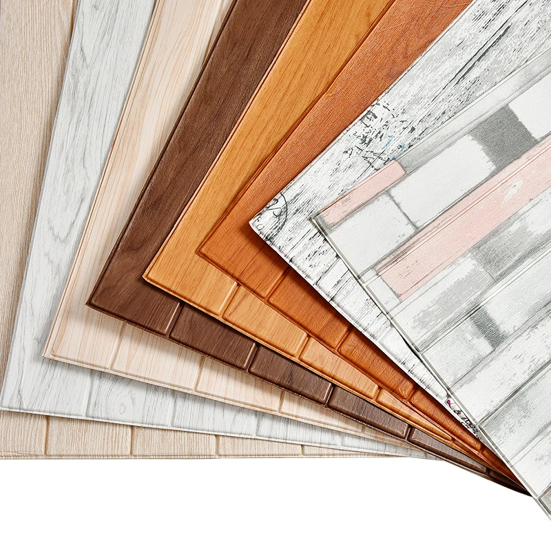 

10/ 5pcs 70x70cm 3D Wood Grain Foam Self Adhesive Wall Sticker Children Living Room Bedroom Sticker Wood Decoration Home 2022