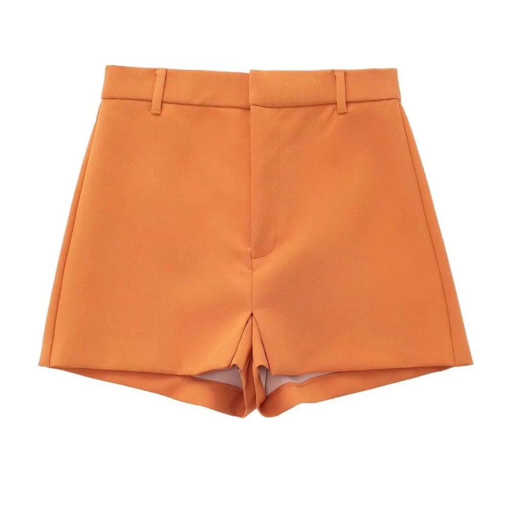

Huaxiafan Women Fashion With Belt Loops Shorts Shorts Skirts Vintage High Waist Zipper Fly Female Skort Mujer