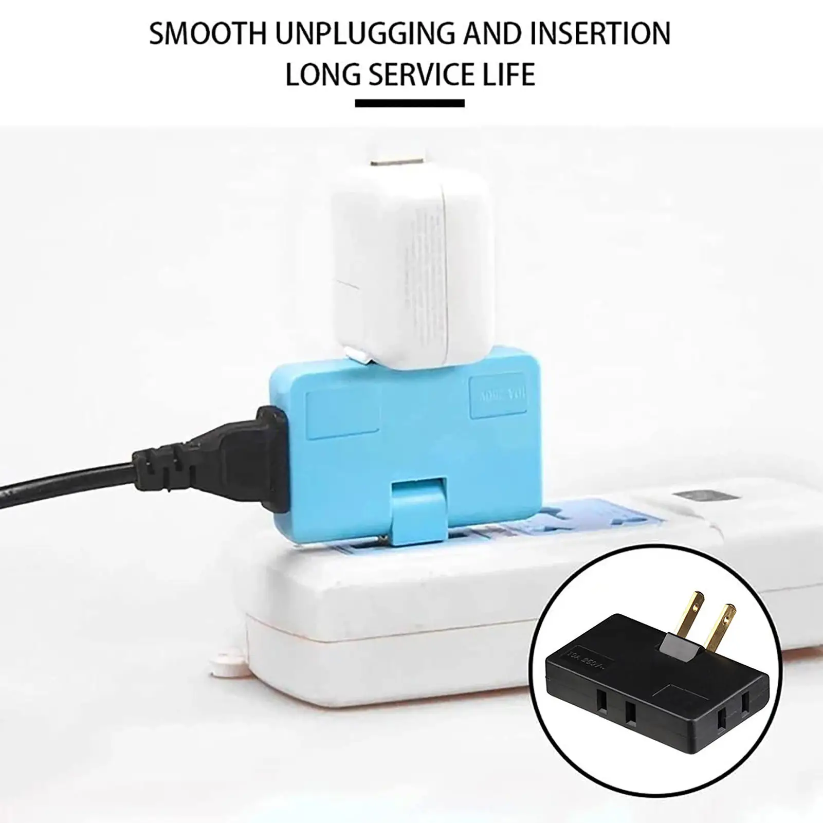 Удлинитель для настенной розетки 3-ходовой разветвитель 2-зубчатый вращающийся