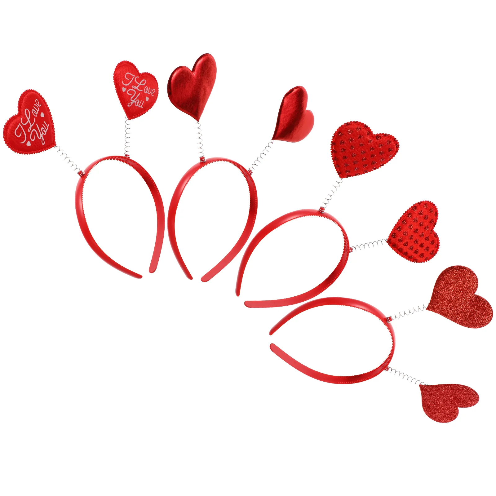 

Heart Headband Red Hair Head Bopper Sequin Cupid Valentines Glitter Accessories Day Boppers Headbands Party Valentine Band Love