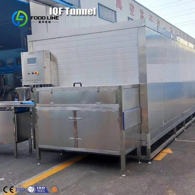 Фото Промышленная туннельная морозильная камера IQF из нержавеющей стали производительностью 100 кг/ч для быстрой заморозки креветок/мяса №2