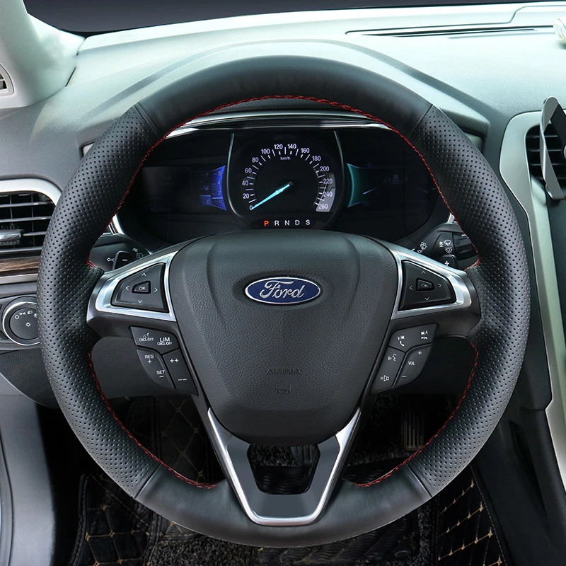 

Car Steering Wheel Cover Anti-Slip Artificial Leather For Ford Mondeo Fusion EDGE 2013-2020 Galaxy 2016-2020 S-Max 2012-2020