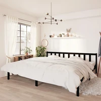 bed frame solid pinewood bed bedroom furniture white 200x200 cm