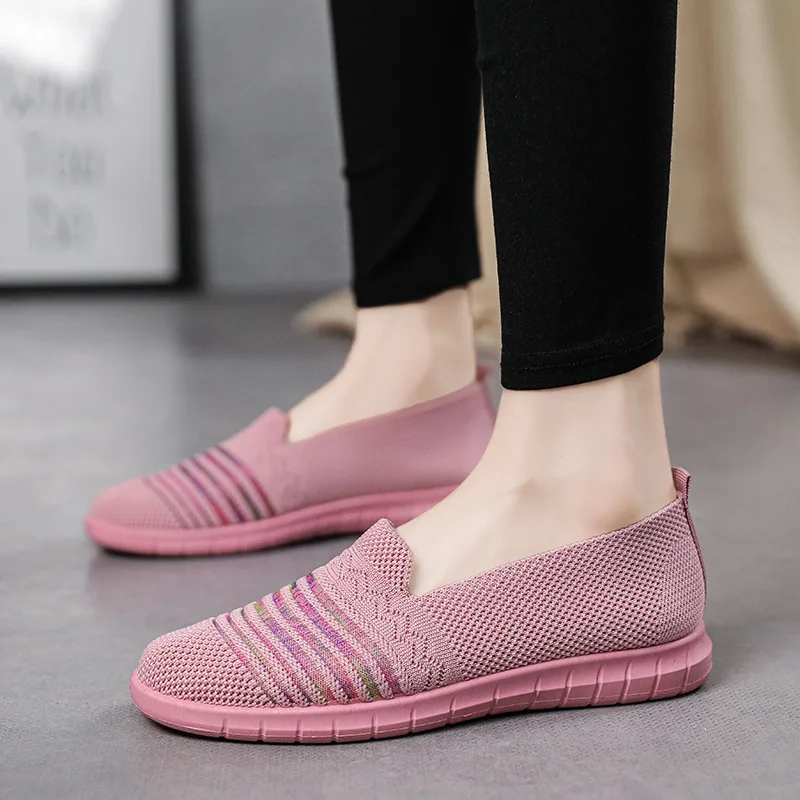 

Casual Breathable Women Flats Shoes Fashion Quality Slip-on Footwear Outdoor Lightweight Sneaker Comfort Wear-resisting
