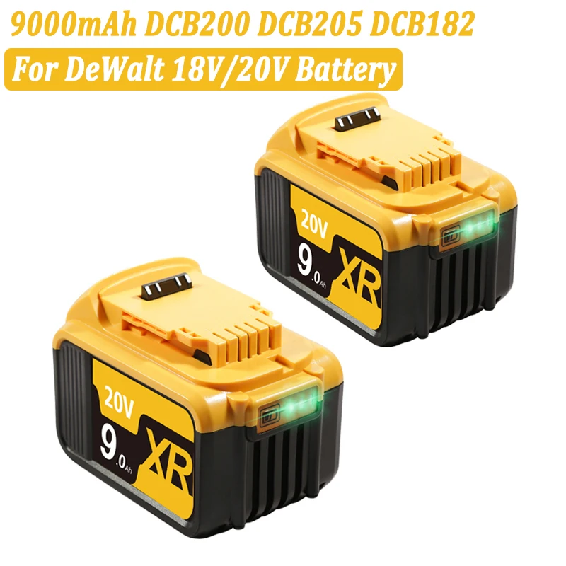

DCB200 20V Max XR 9.0Ah Li-ion Battery For DeWalt 18V DCB184 DCB205 DCB182 DCB180 DCB181 DCB182 DCB201 DCB206 DCB204-2