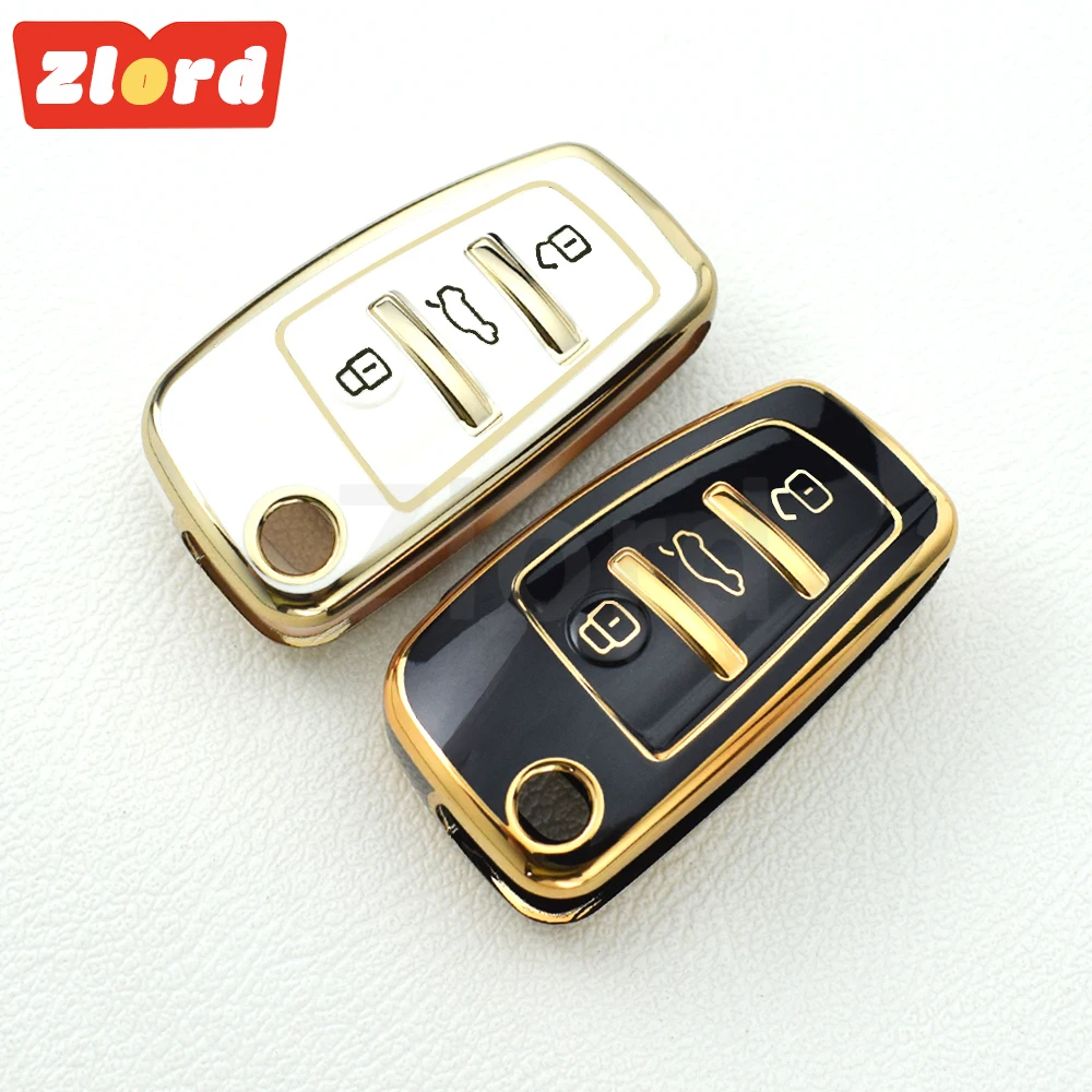 Для Audi A3 A4 B6 B7 B8 A6 C5 C6 RS3 S1 S3 Q3 Q5 Q7 TT ТПУ автомобильный флип-брелок оболочка защитный