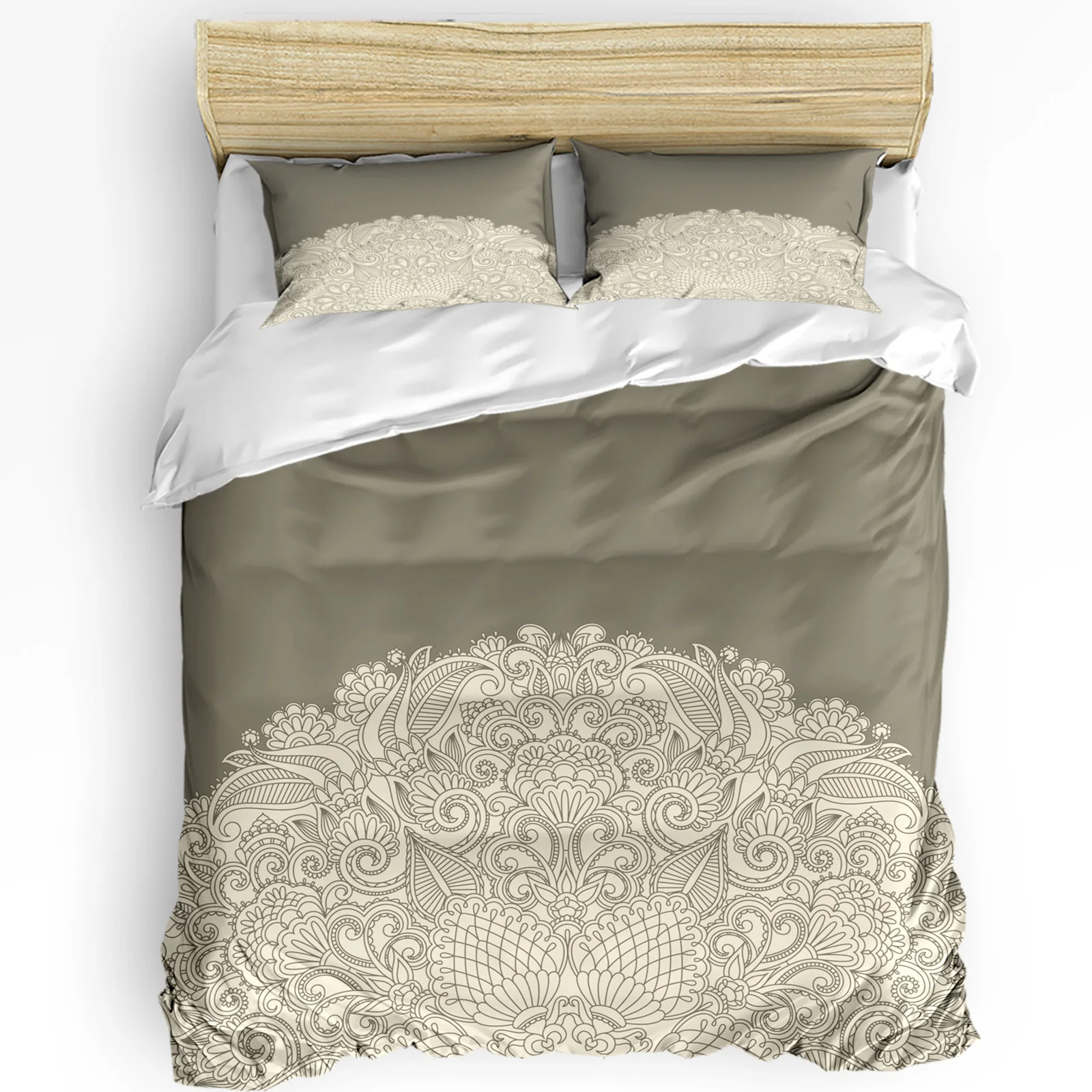 

Комплект постельного белья Totem в этническом стиле, комплект из 3 предметов для спальни, двуспальной кровати, домашний текстиль, пододеяльник, пододеяльник, наволочка