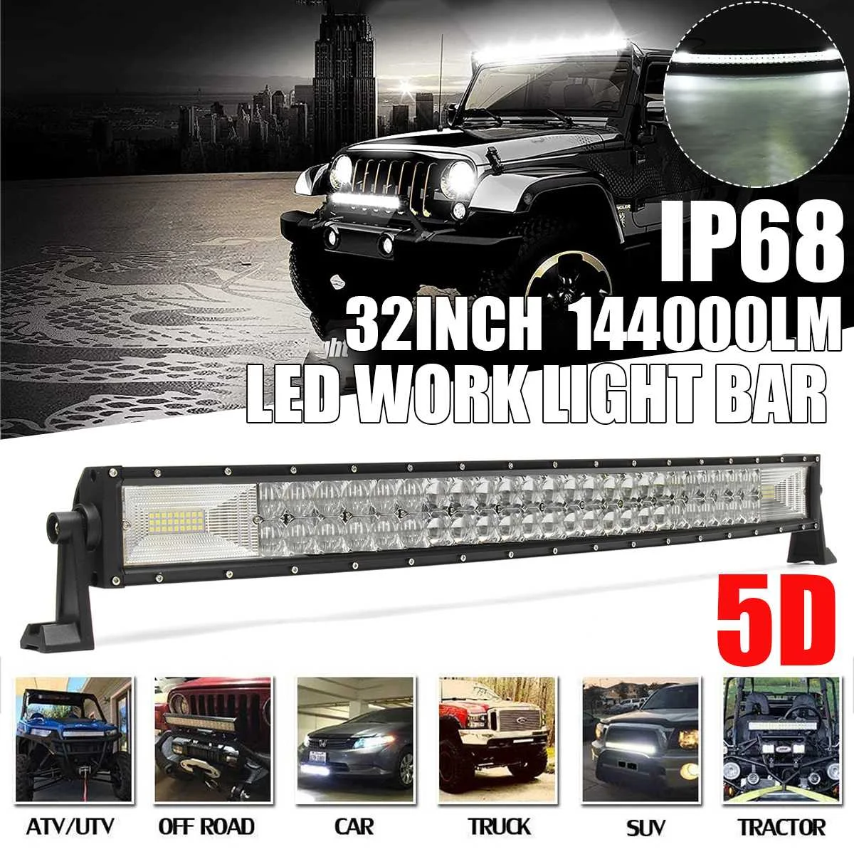 

32 Inch 1070W Combo Led Light Bars Spot Flood Beam 4WD Spot 12V 24V LED Headlight For Auto Boats SUV ATV Light