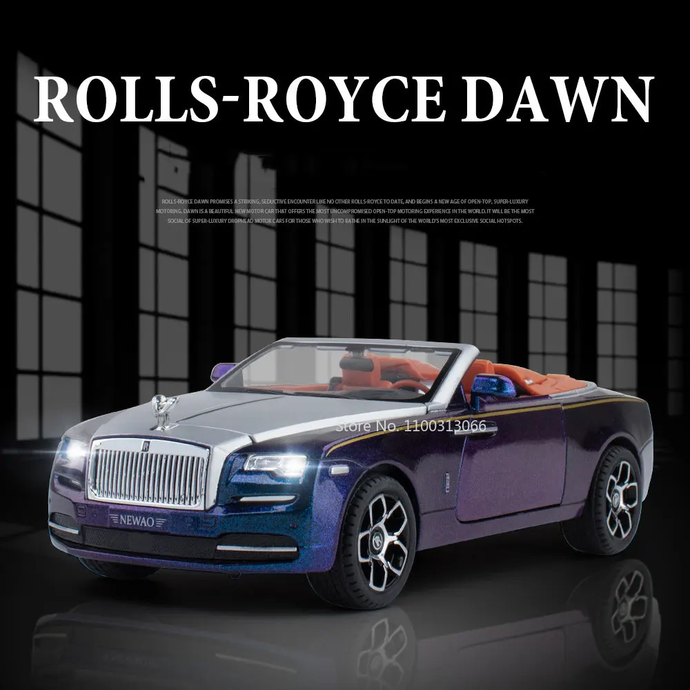 

Модель спортивного автомобиля 1:24 Rolls-Royce Dawn из сплава, модель игрушечного автомобиля, имитация литых игрушек, игрушечные автомобили со звуком и искусственными деталями, коллекционная игрушка для мальчика, подарок
