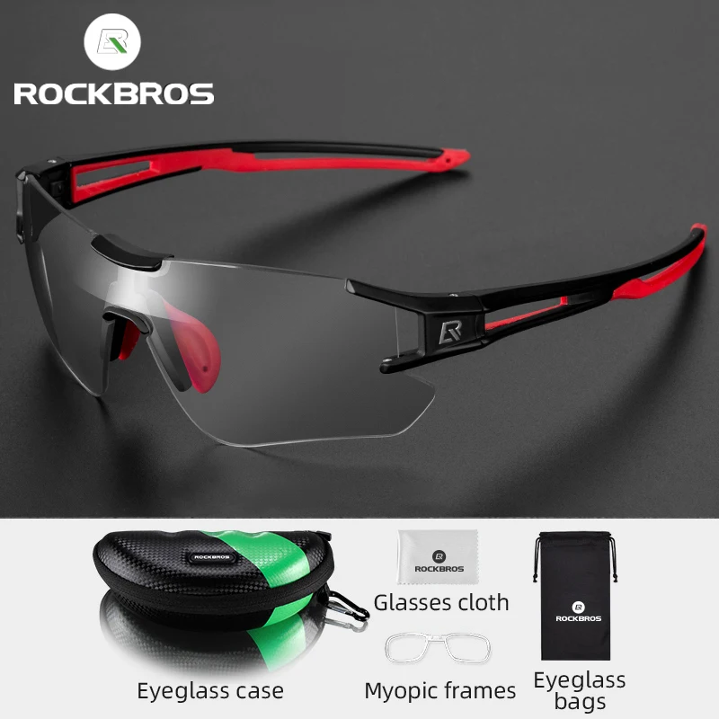 ROCKBROS Bike Glasses Photochromic Lens UV400 Bicycle Glasses Outdoor Sports Eyeglasses MTB Road Eyewear Cycling sunglasses