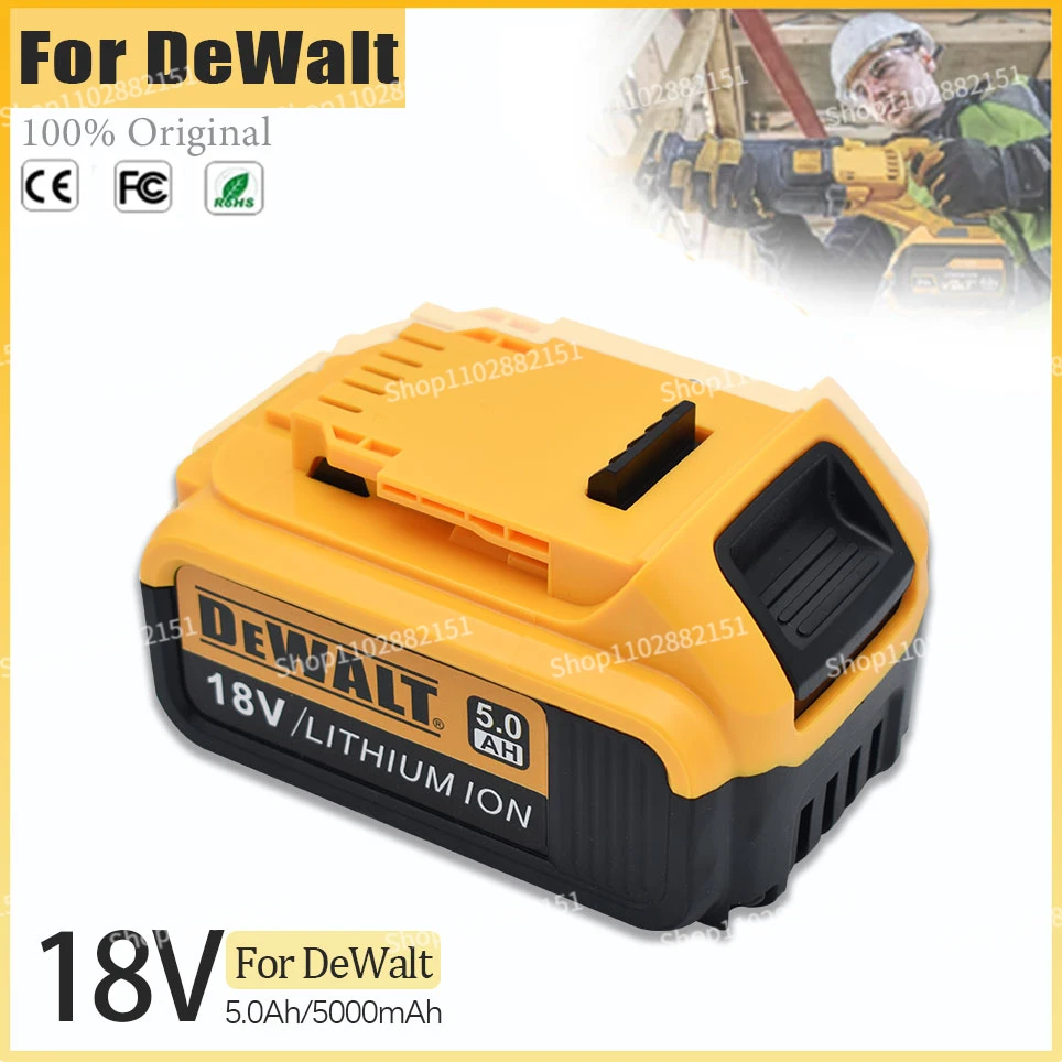 

5000mAh Dewalt 5.0AH 18V power tool battery for Dewalt DCB180 DCB181 DCB182 DCB201 DCB200 MAX power 18650 battery 18V