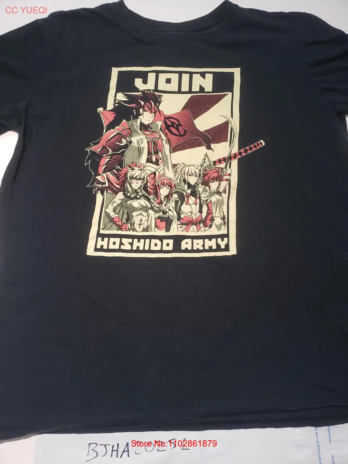 Fire Emblem Join Hoshido Army Аниме Черная футболка Размер Большой