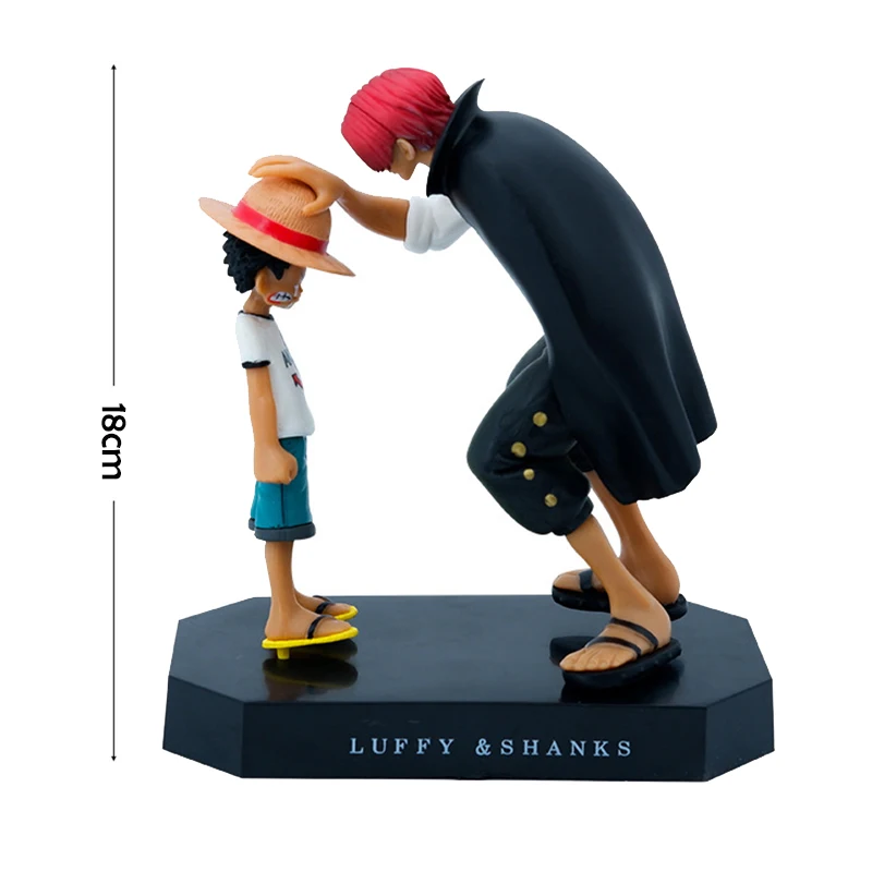 

18CM One Piece Straw Hat Luffy Shunks PVC Action Figure Anime Monkey D Luffy Four Emperors Shanks Figurine Toys Collectible Doll